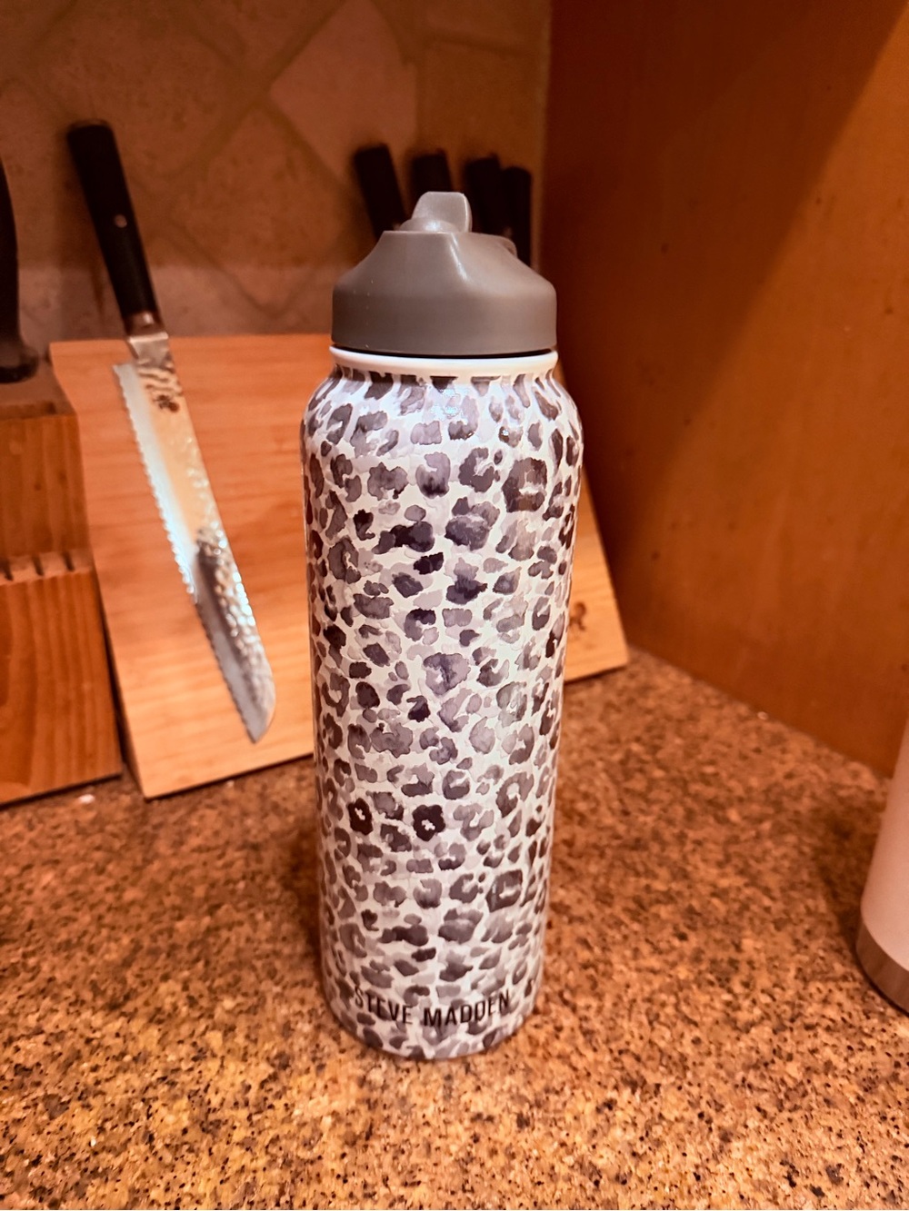 Leopard Print Insulated Water Bottle Cute Aesthetic Stainless Steel Travel Cup